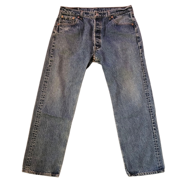 LEVI'S Vintage 1996 501xx Medium Blue Wash Button Fly Denim Jeans 38x33 M3